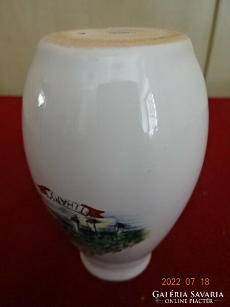 Bodrogkeresztúr glazed ceramic vase. A memory from Tihany. He has! Jokai.