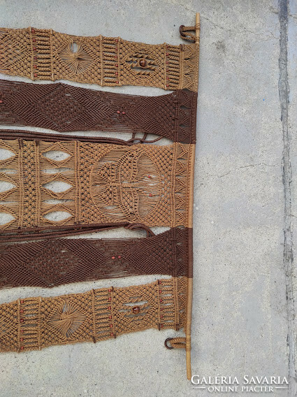 Antik makramé kézi csomózású falvédő fali kép makrame kézimunka 385 5778