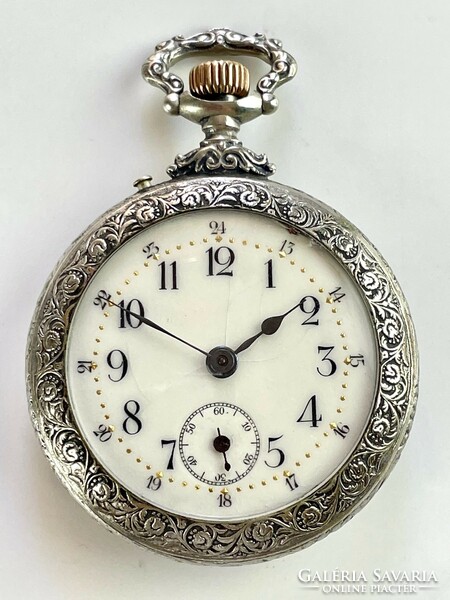 Rare antique pocket watch with decorated case