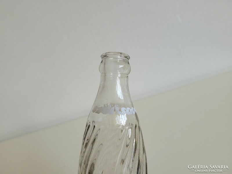Old retro carbonated soft drink glass bottle mid century soft drink bottle