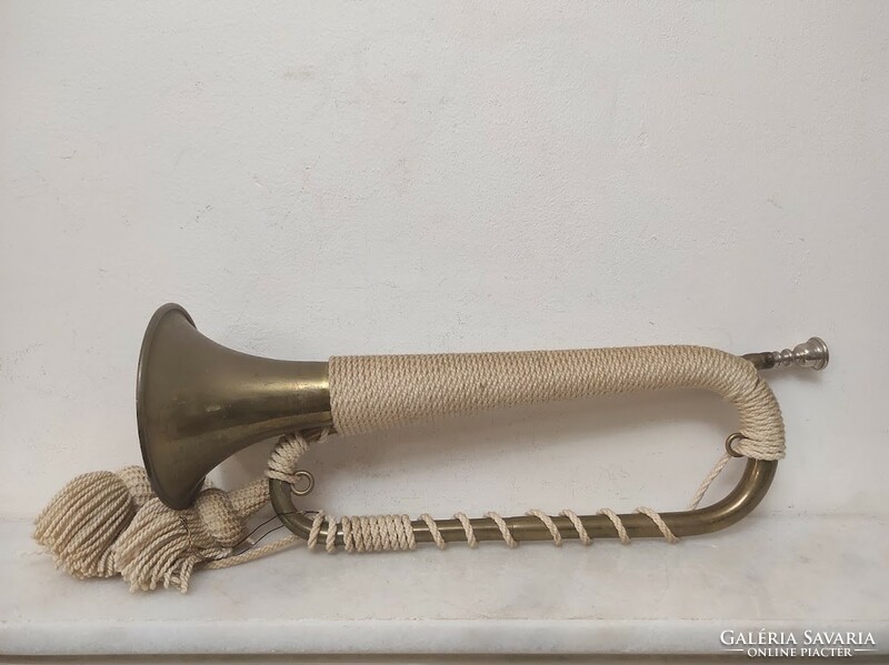 Antik sárgaréz trombita kürt fúvós hangszer 831 5794