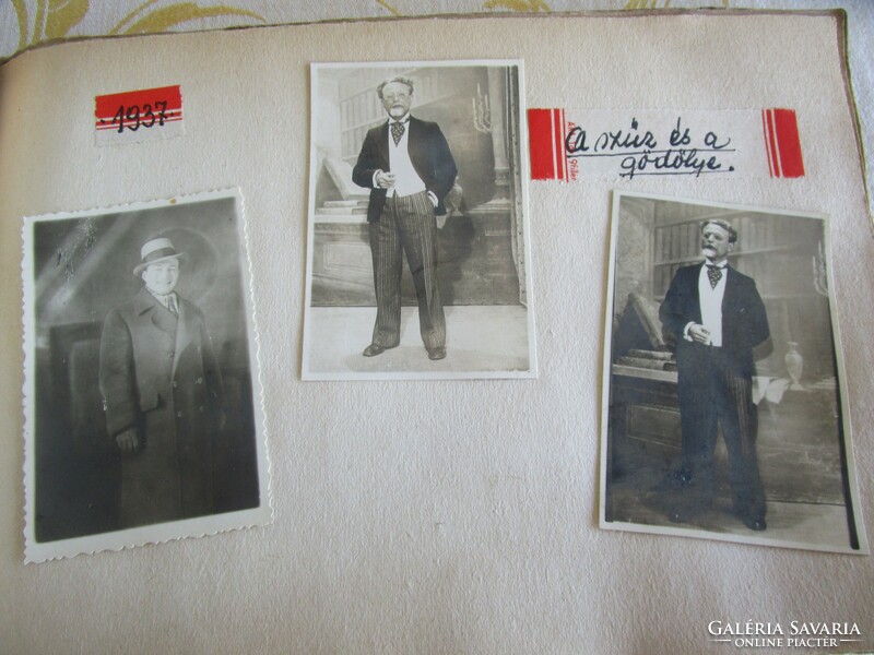 Photo album, 48 photos, approx. 1927-48, actor Viktor Unger in various roles in costumes