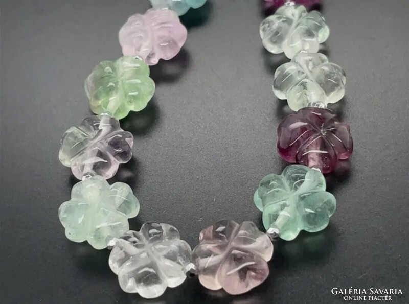 Unique Fluorite Flower Gemstone Necklaces 925 Sterling Silver New