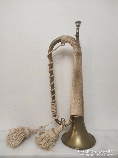 Antik sárgaréz trombita kürt fúvós hangszer 831 5794