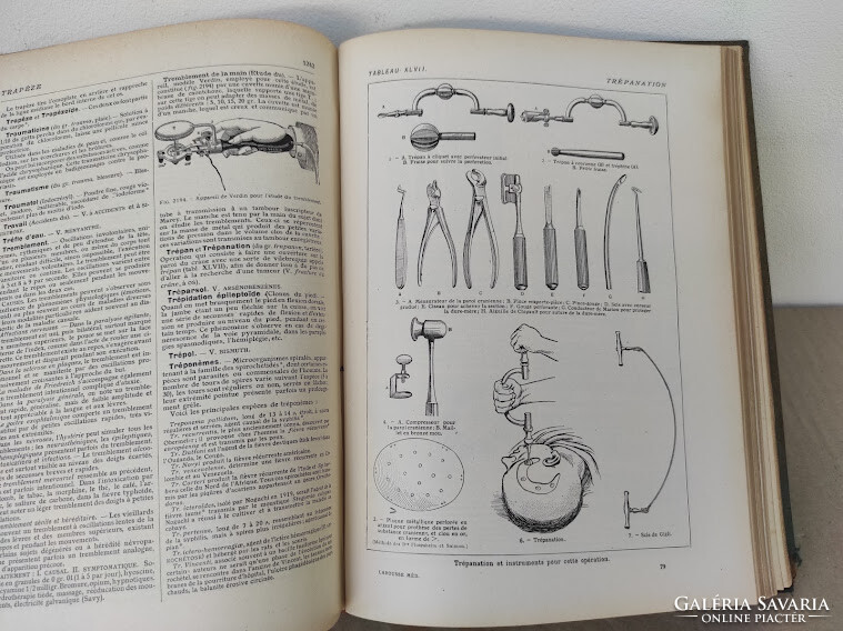 Antik orvosi könyv larusse 1925 francia nyelvű 6827