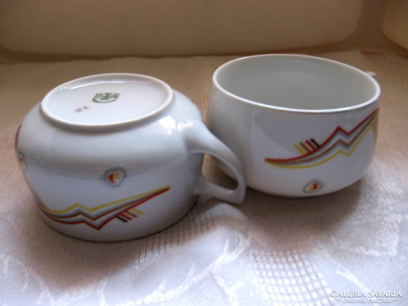 MZ Czechoslovakia art deco teás, kávés csésze páros