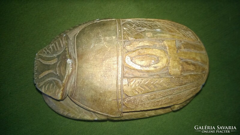Scarab-cellar-beetle-Egyptian sacred animal with hieroglyphs in alabaster