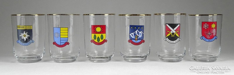 1J611 Bohémia cseh üveg pohár készlet dobozában 6 darab
