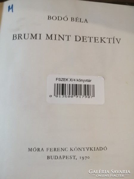 Régi mesekönyv- 1970 - Brumi mint detektív  600 Ft