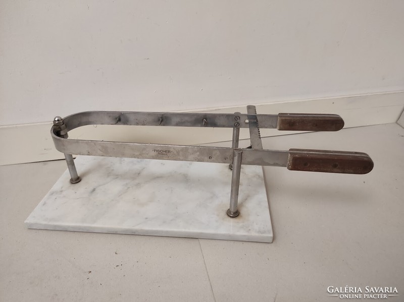Antique kitchen tool ham meat clamp marble vice 667 5780