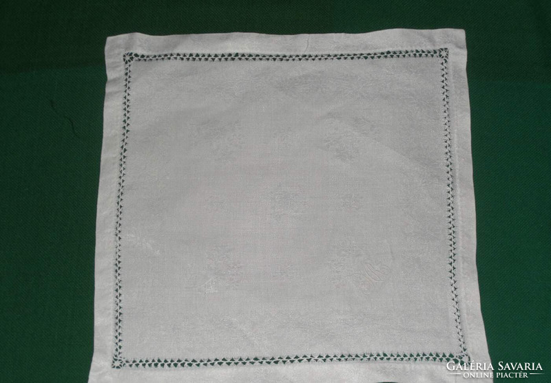 Monogrammed damask napkin, tablecloth