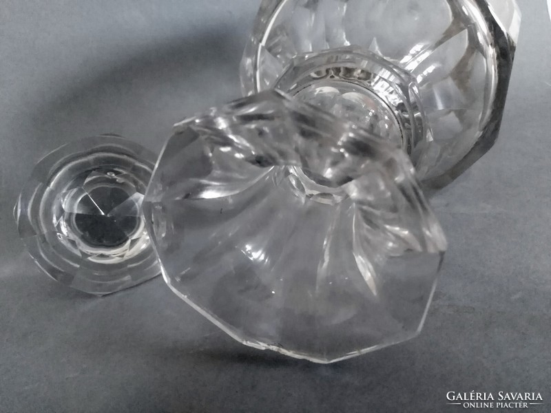 'Brutal' diamond cut decanter crystal bottle, xix. Century