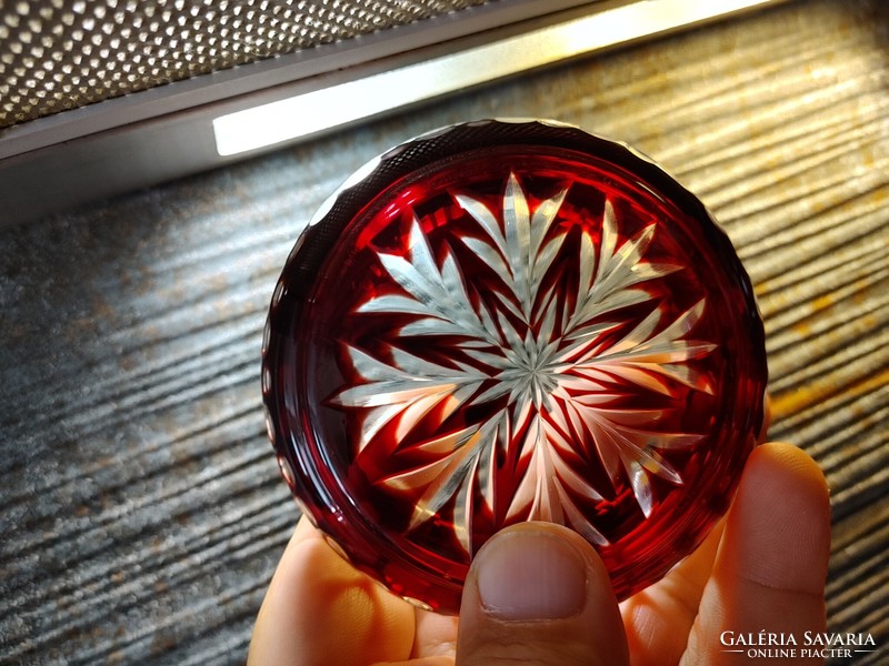 Gyűrű ékszer vagy hamutartó  kínáló bonbonier  csodaszép üvegkristályból