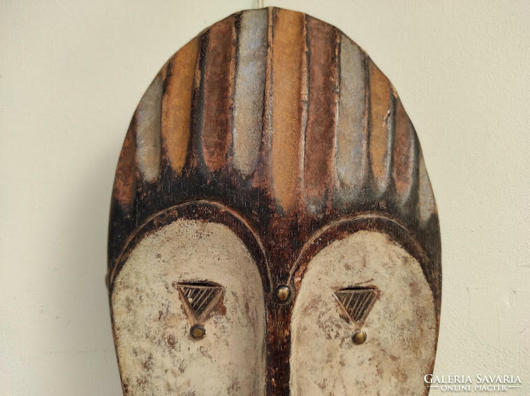 African mask antique antelope Kwele ethnic group grain African mask 388 drum 51