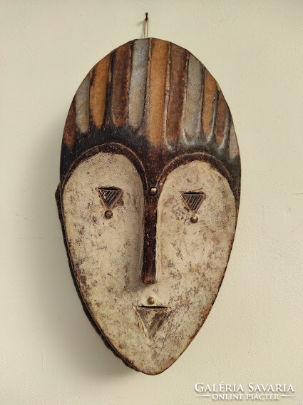 African mask antique antelope Kwele ethnic group grain African mask 388 drum 51