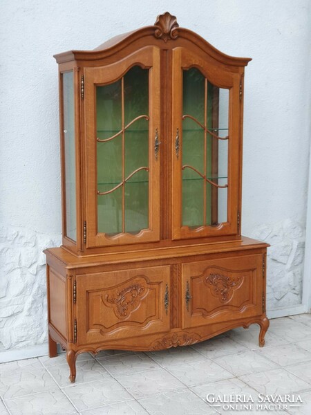 Baroque-style carved oak serving display case