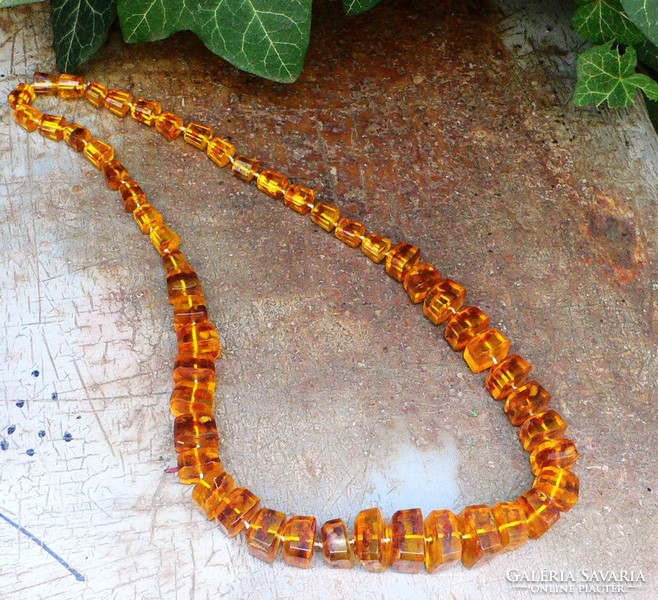Cast amber necklace