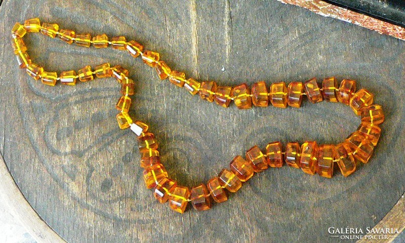 Cast amber necklace