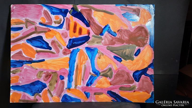 Miklós Cs. Németh: pink abstract (62x91 cm)