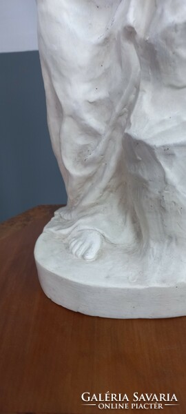Gyönyörű nagyméretű jezett figurálus terrakotta, kerámia akt szobor