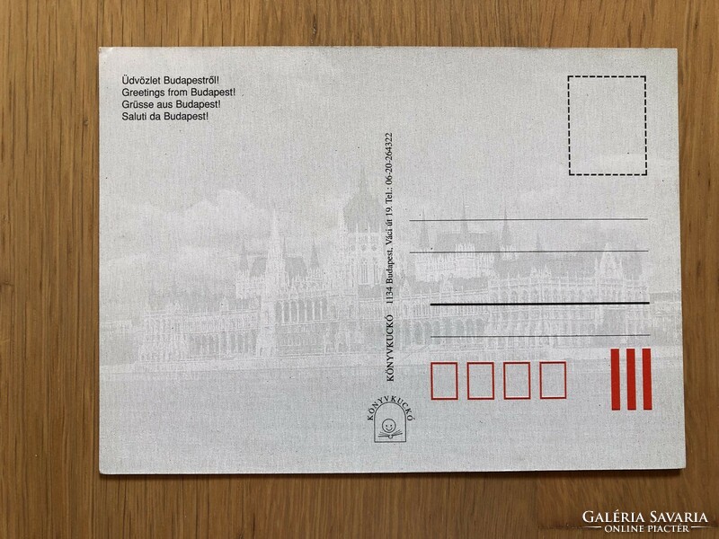 Budapest - parliament postcard - postal clerk