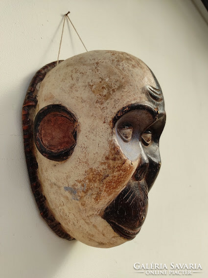 Antik afrikai patinás fa majom maszk Bamileke népcsoport Kamerun africká maska 391 dob 51