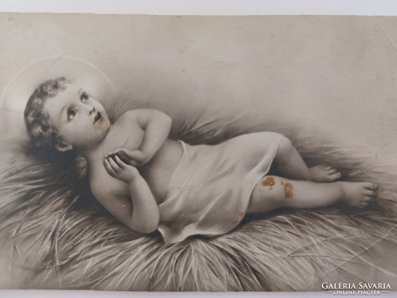 Old postcard religious postcard Baby Jesus