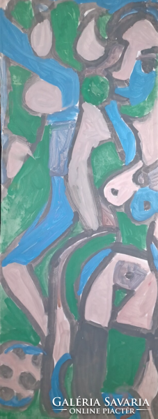 Miklós Cs. Németh: nude (40x110 cm, tempera)