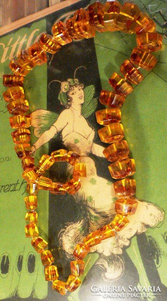 Cast amber necklace
