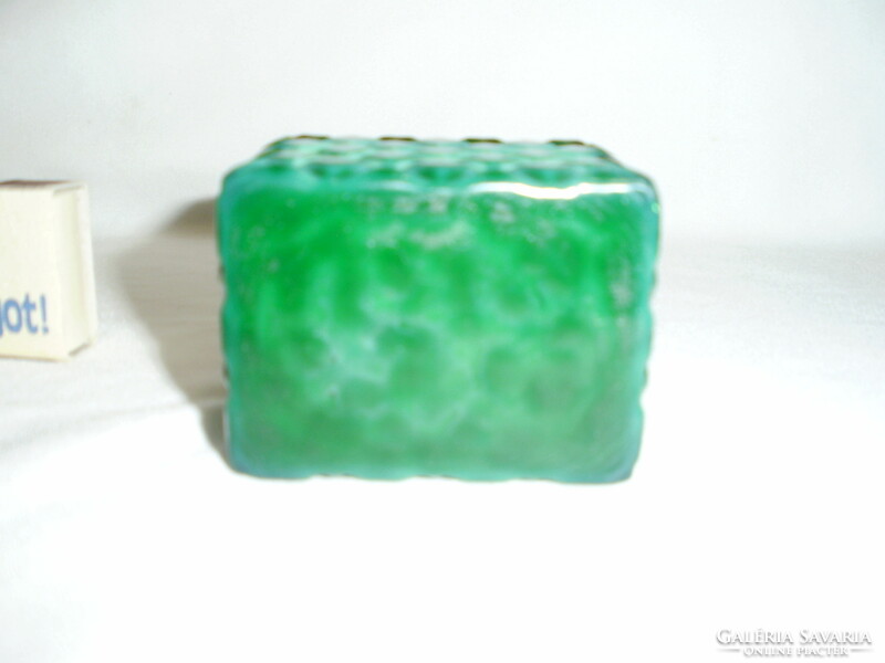 Vintage malachite glass box, square jewelry, other holder