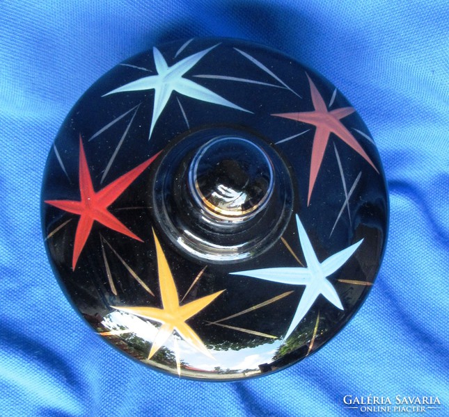 German quality glass bonbonier, diameter 11.5 cm, 10.5 cm high with tongs.