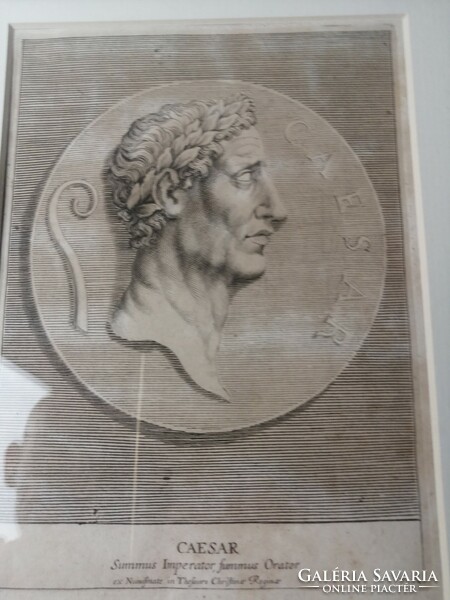 Caius Julius Caesar - antique original engraving