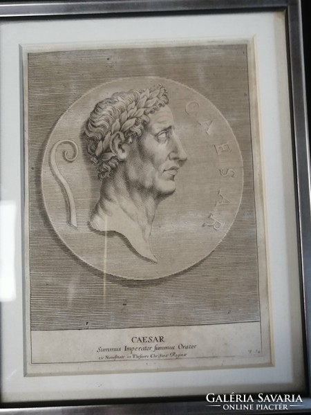 Caius Julius Caesar - antique original engraving