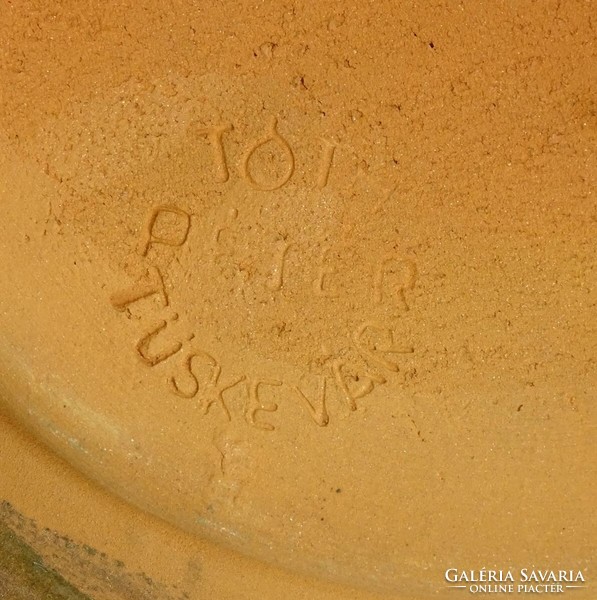 1F440 old marked Péter Tóth ceramic decorative bowl Tskévár 21 cm