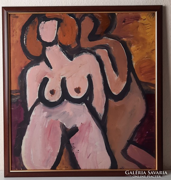 Németh Miklós: "Erotikus jelenet" 1963, festmény