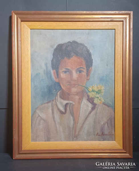 Mannheim Róza: Szerelmes fiú portréja (52×42 cm) olaj- vászon
