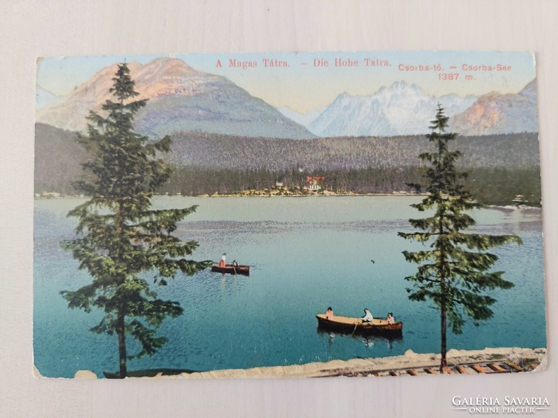 High Tatras, csorba lake, old postcard, highlands