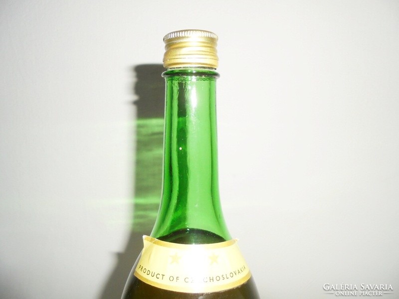 Retro old herald brandy czechoslovakia liquor glass bottle - 1980s, unopened, rarity