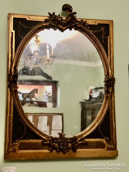 Antique gilded mirror.