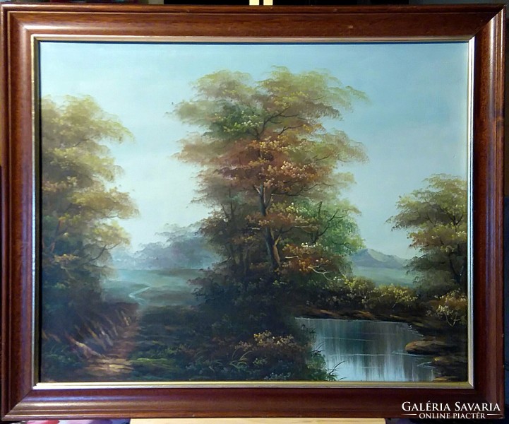 Dreamily beautiful, masterfully painted, marked oil painting, landscape