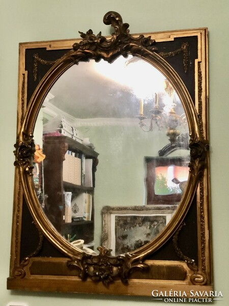 Antique gilded mirror.