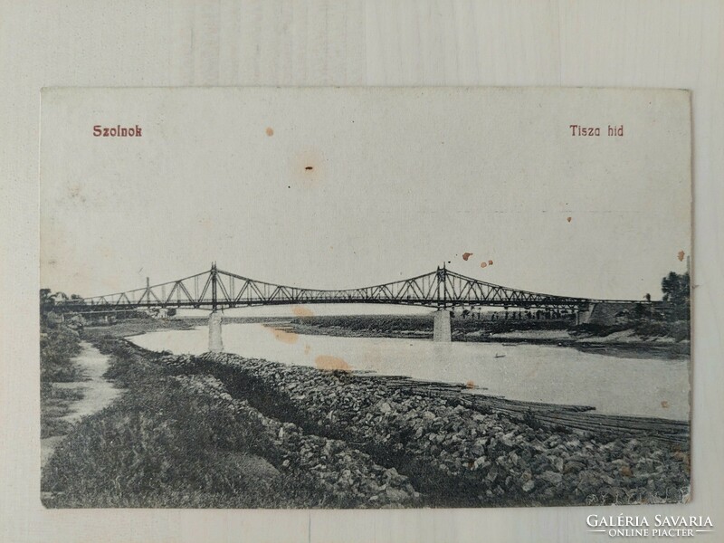 Szolnok, Tisza Bridge, 1913, old postcard