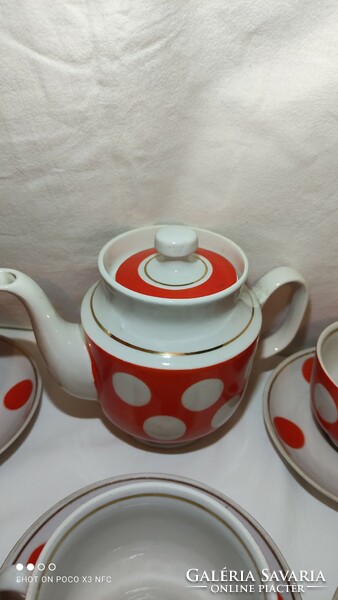 Dotted nostalgic porcelain coffee set tea set for 6 people