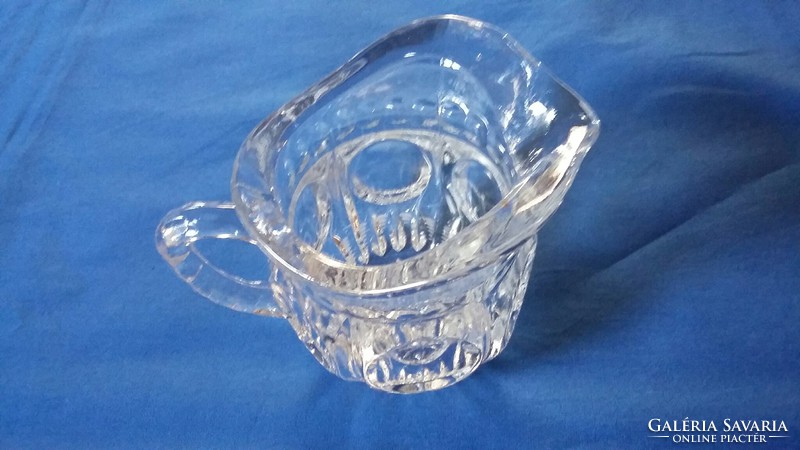 Small thick crystal glass jug
