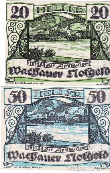 Osztrák szükségpénz  20-50 heller 1920