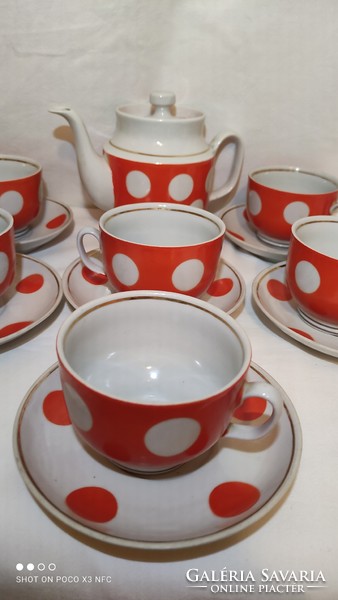 Dotted nostalgic porcelain coffee set tea set for 6 people