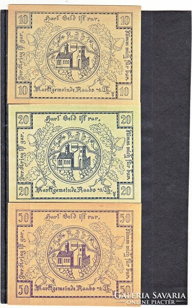 Austrian emergency money package 10-20-50 heller 1920