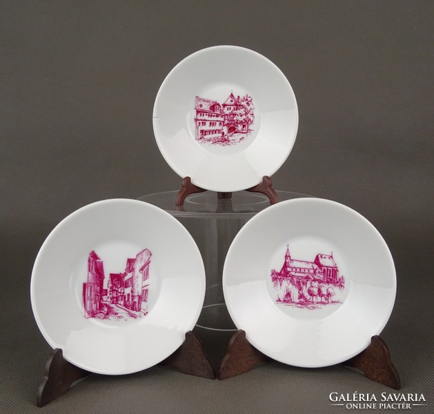 1G065 höchst white porcelain small plate decorated with a city detail, 5 pieces