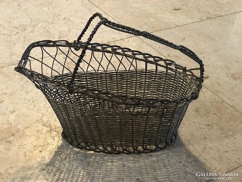 Silver-plated wine basket wine holder