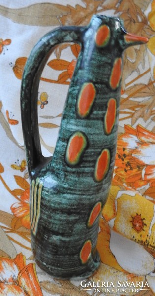 Art deco rooster ceramic vase